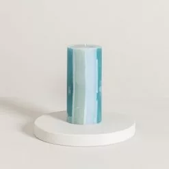 Dunelm Decorative Pillar Candle Blue