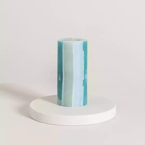 Dunelm Decorative Pillar Candle Blue 1 Dunelm Decorative Pillar Candle Blue