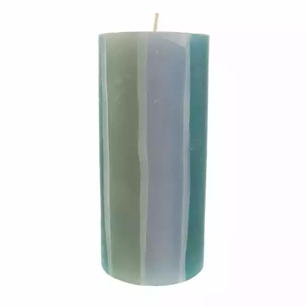 Dunelm Decorative Pillar Candle Blue 4 Dunelm Decorative Pillar Candle Blue - Image 4