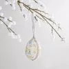 Dunelm White Embroidered Hanging Egg Decoration