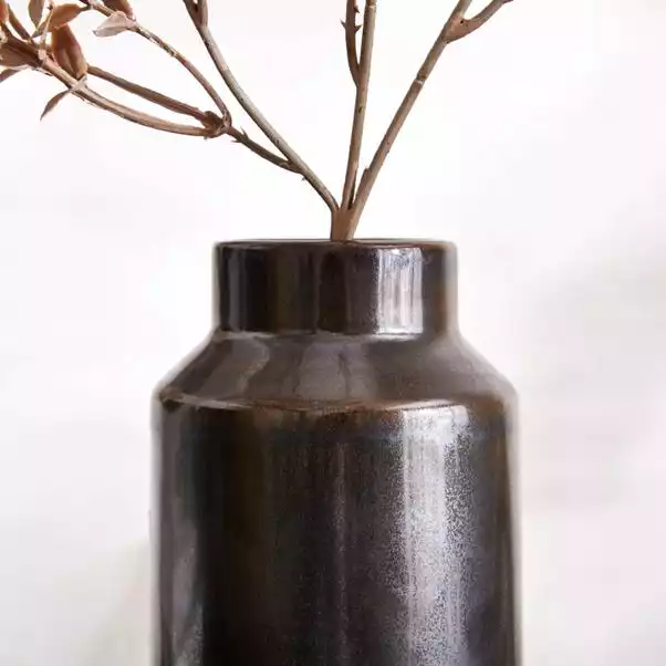 Dunelm Ceramic Vase 17cm Black 2 Dunelm Ceramic Vase 17cm Black - Image 2