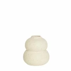 Dunelm Speckled Bud Vase 11cm White Sand -VibeAura Shop 30796618 alt02