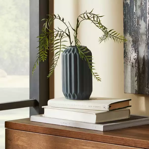 Dunelm Fluted Vase 14cm Pacific 1 Dunelm Fluted Vase 14cm Pacific