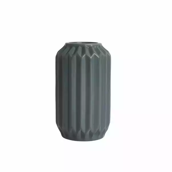 Dunelm Fluted Vase 14cm Pacific 2 Dunelm Fluted Vase 14cm Pacific - Image 2