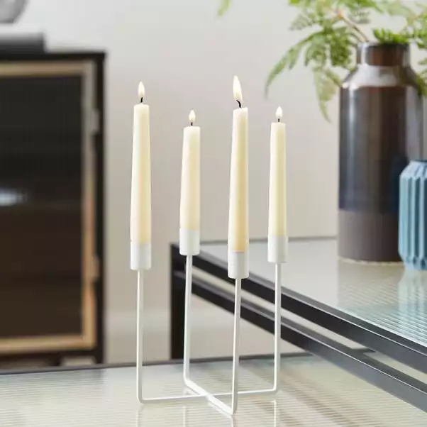 Dunelm White Metal Candle Holder 1 Dunelm White Metal Candle Holder