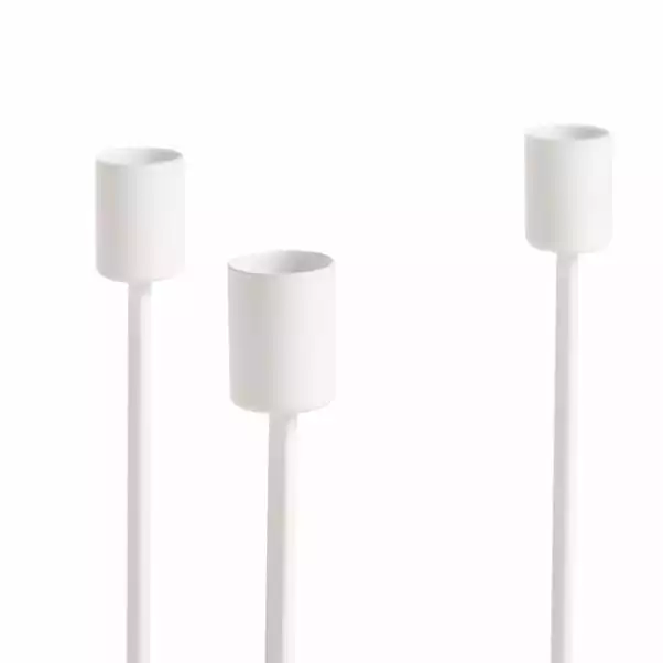 Dunelm White Metal Candle Holder 3 Dunelm White Metal Candle Holder - Image 3