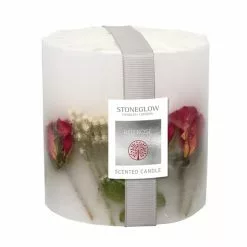 Stoneglow Red Rose Scented Pillar Candle