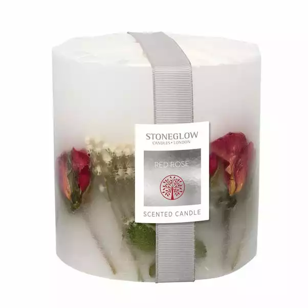 Stoneglow Red Rose Scented Pillar Candle 1 Stoneglow Red Rose Scented Pillar Candle
