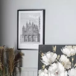 Cedar & Sage Vintage Cathedral Illustration Framed Art