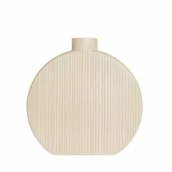 Dunelm Flat Circular Vase 40cm White Sand -VibeAura Shop 30797981 alt02