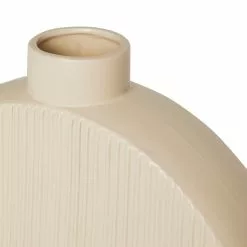 Dunelm Flat Circular Vase 40cm White Sand -VibeAura Shop 30797981 alt03