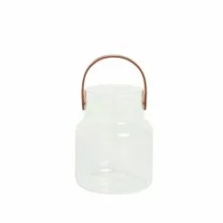 Dunelm Faux Leather Handled Lantern 16.5cm -VibeAura Shop 30797988 alt02