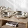 Pacific Lifestyle Set Of 2 Silver Hammered Metal Bowls