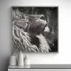 Dunelm Chalk Lion Framed Print