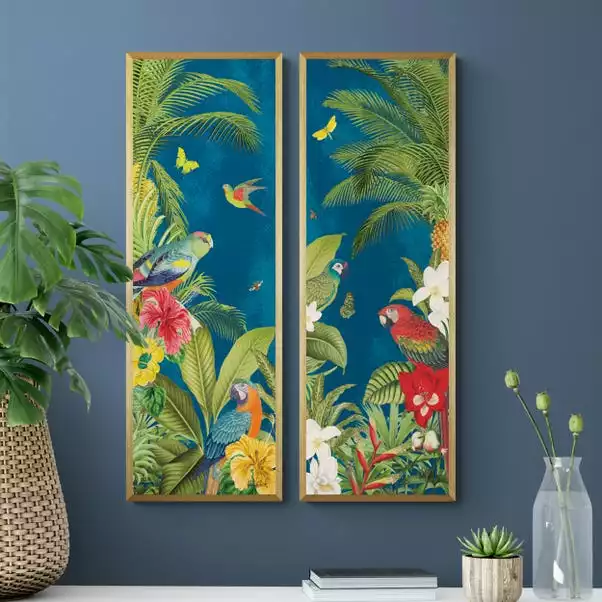 Dunelm Set Of 2 Framed Prints - Parrot Paradise 1 Dunelm Set Of 2 Framed Prints - Parrot Paradise