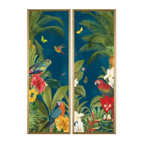 Dunelm Set Of 2 Framed Prints - Parrot Paradise 2 Dunelm Set Of 2 Framed Prints - Parrot Paradise - Image 2