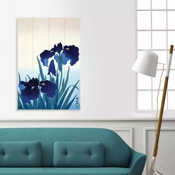 The Art Group Iris Flowers Wooden Wall Art 1 The Art Group Iris Flowers Wooden Wall Art