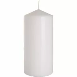 Bispol White Pillar Candle 6.8cm X 15cm