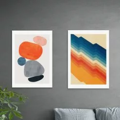 Set Of 2 East End Prints Retro Abstract Prints
