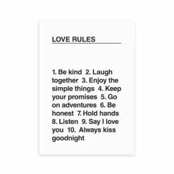 East End Prints Love Rules Print